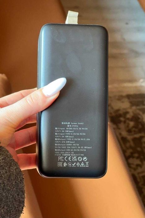 Павербанк 100000 mAh PowerBank AWEI вихідна потужність 22.5w дисплей