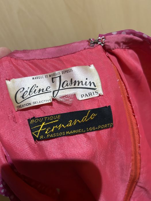 1950 Céline Jasmin Vintage vestido Paris anos 50