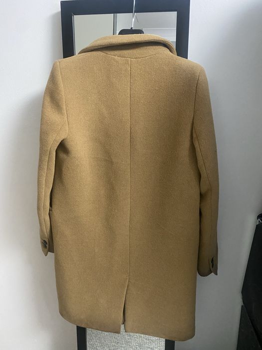 Płaszcz Zara musztardowy camel welniany