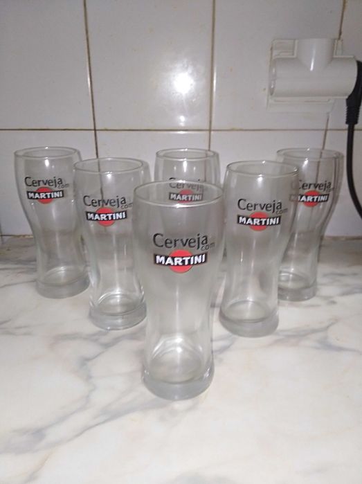 Set 6 copos Cerveja, Martini
