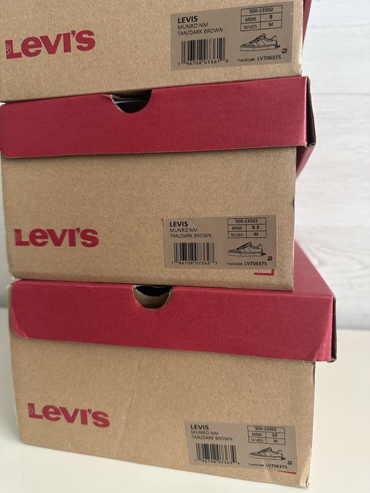 Чоловічі коричневі шкіряні кеди Levis