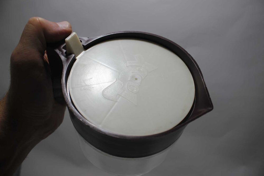 Antigo jarro TODDY - Frasco de vidro - Tampa e pega em Baquelite