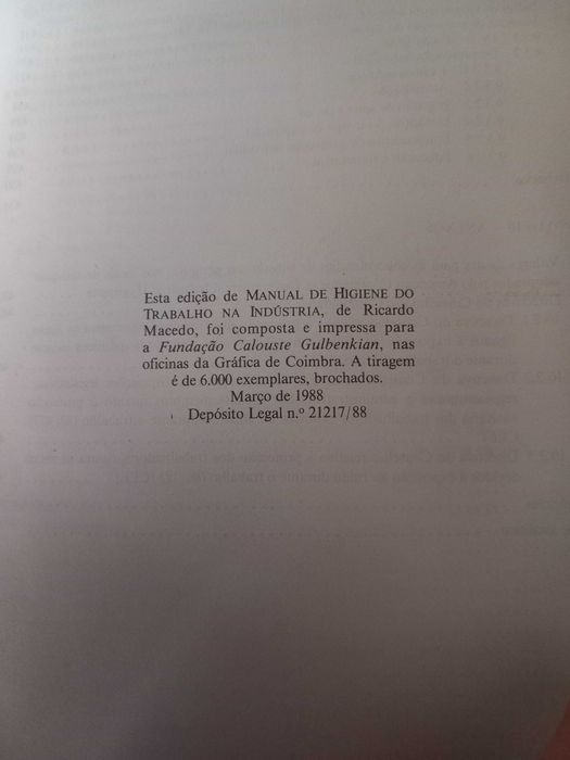 Occupational Hygiene Manual in Industry - Calouste Gulbenkian Foundation64738802769410122