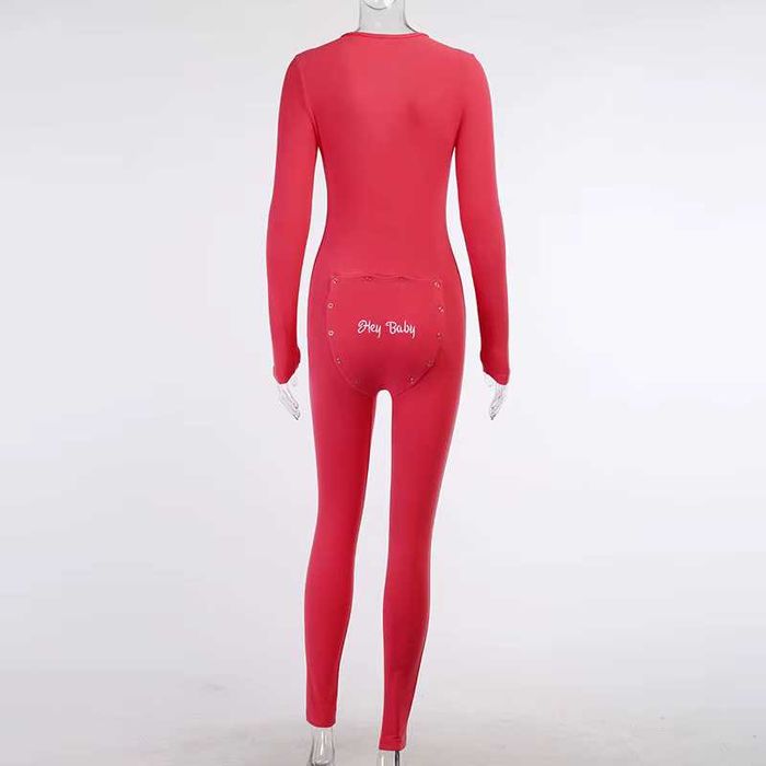 Piżama damska z klapą klapką M ciepła kombinezon