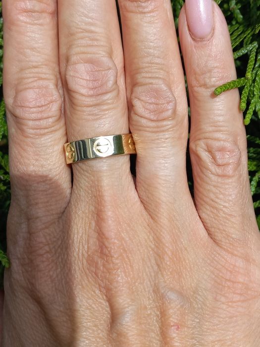 Piękny złoty pierścionek obrączka w stylu cartier 585/6,17g