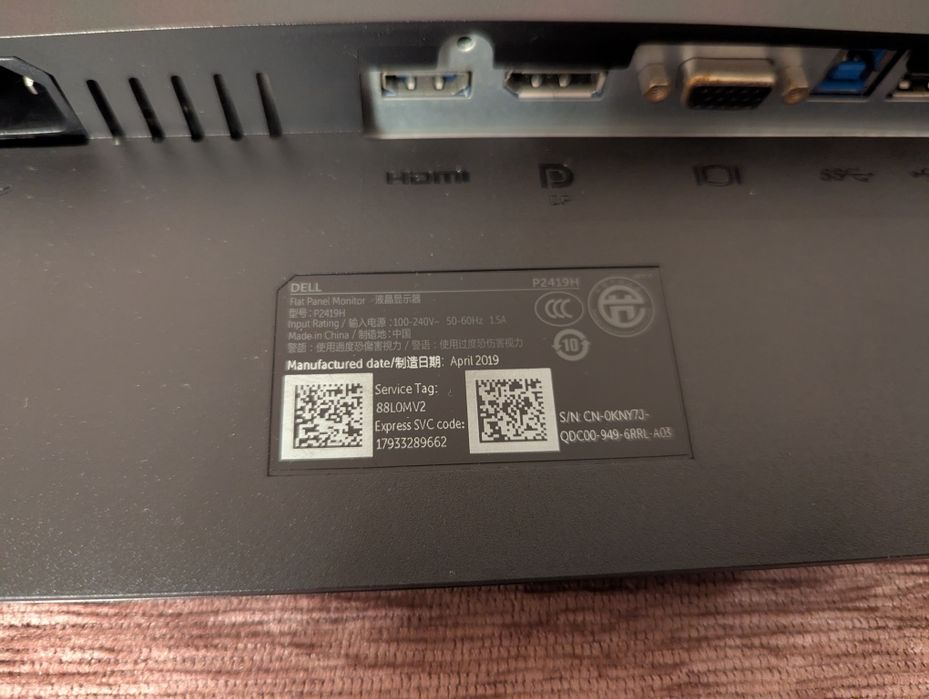 Dell P2419H 24" Full Hd IPS 60Hz