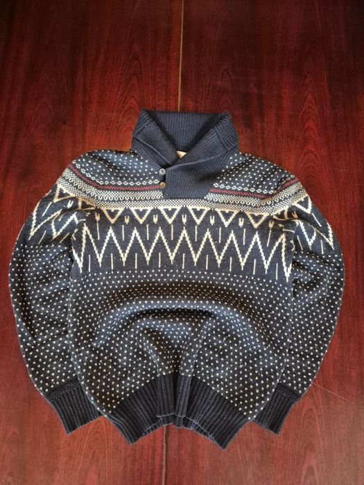 Sweter dzianina GAP drip oldmoney wełniany lambswool dziadkowy