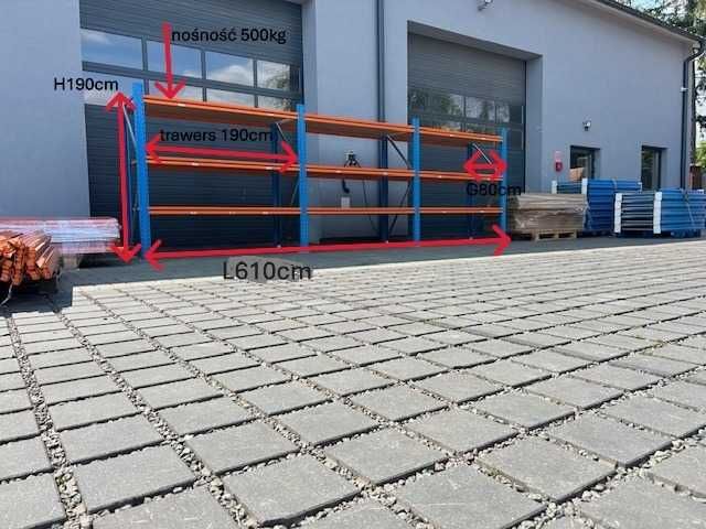 Regał regały magazynowe nowe STOW przemysłowe do konteneru H=200 G80cm
