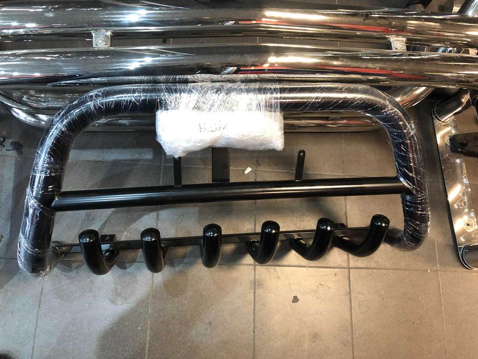 Orurowanie Nissan Navara NP300 Kły Baranek WYSOKIE chrom/czarne