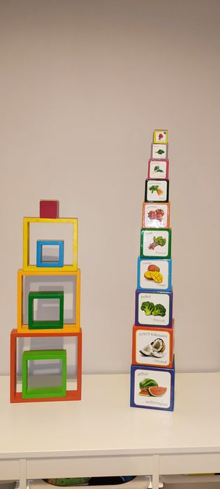 Kostki cubes drewniane kwadraty układanki dla dzieci malucha
