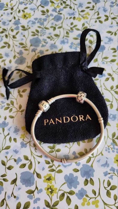 Оригінальні браслет + намистина-стопер Пандора Pandora