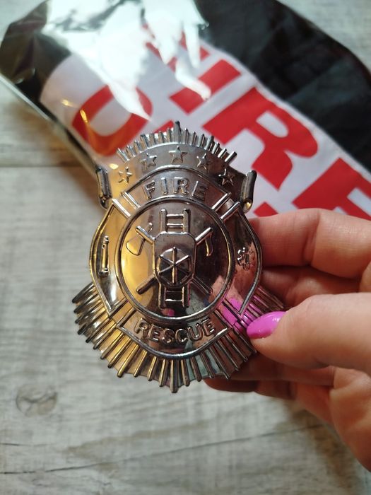 Kurtka i odznaka, Strażak, Fireman, 6-7 lat, strój, przebranie, bal