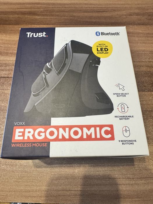 Trust Voxx mysz pionowa ergonomiczna bezprzewodowa Bluetooth USB 2400 DPI