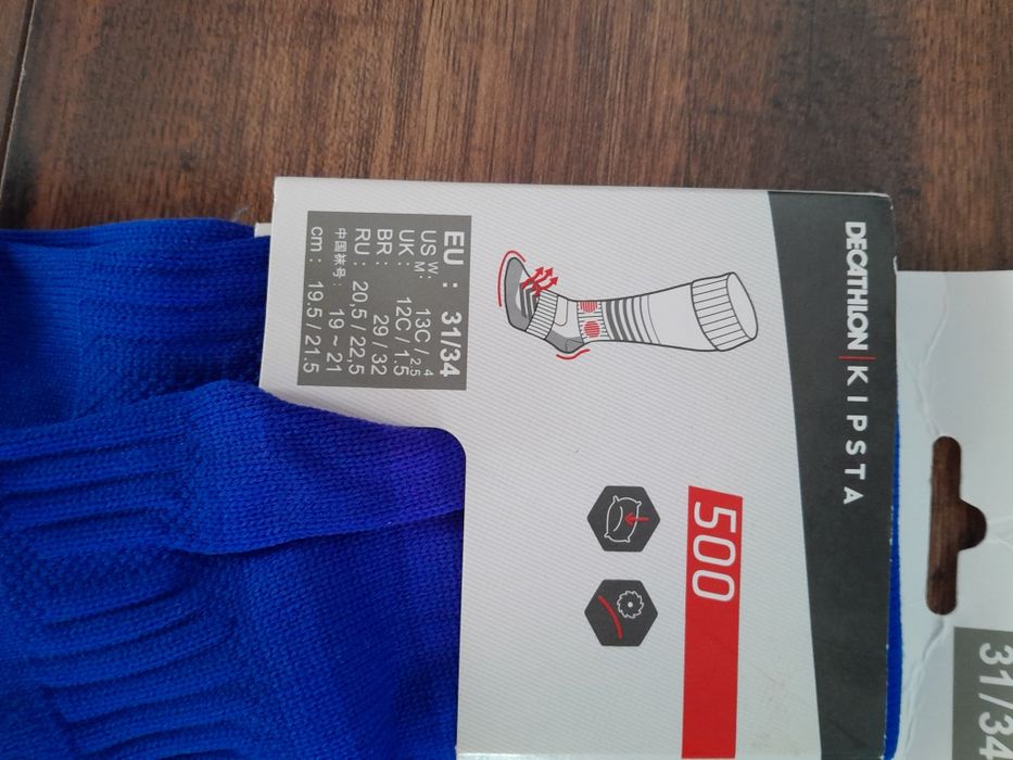 podkolanówki piłkarskie z Decathlon rozm 31/34