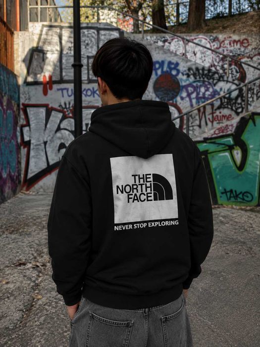 Толстовка The North Face WhiteBox • Худи Черное TNF Базовое • XS-XXL
