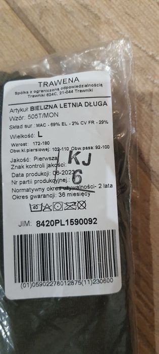 Bielizna letnia długa 505T/MON Rozmiar L
