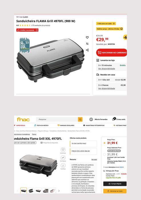 Sanduicheira FLAMA Grill 4970FL (900 W)