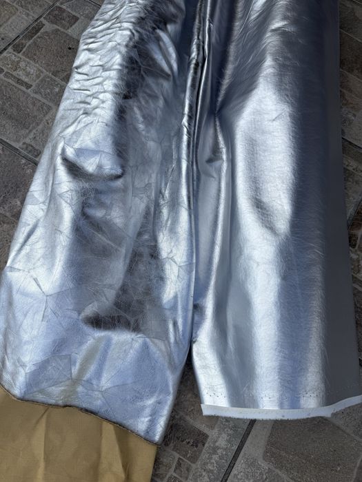 Ткань / опт / кожзам серебро - от 3 м