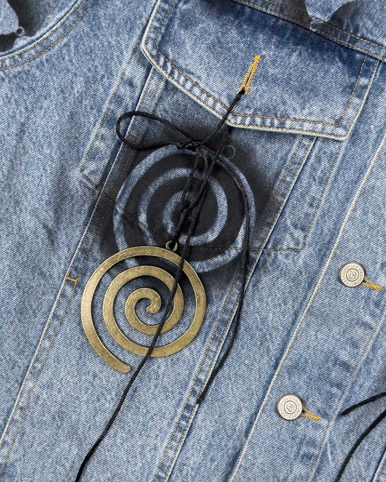 Куртка Stussy x Dries Van Noten Hand-Stencilled Denim Jacket Washed Blue