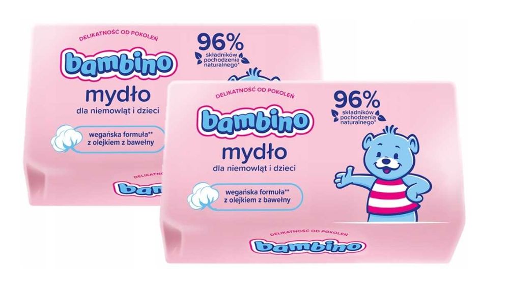 2x BAMBINO Mydło w kostce dla niemowląt i dzieci 90g
