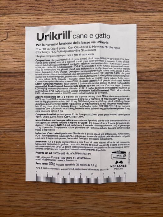 Urikrill pasta dla kotów, psów