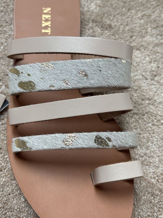 NEXT piękne skórzane klapki NOWE 39