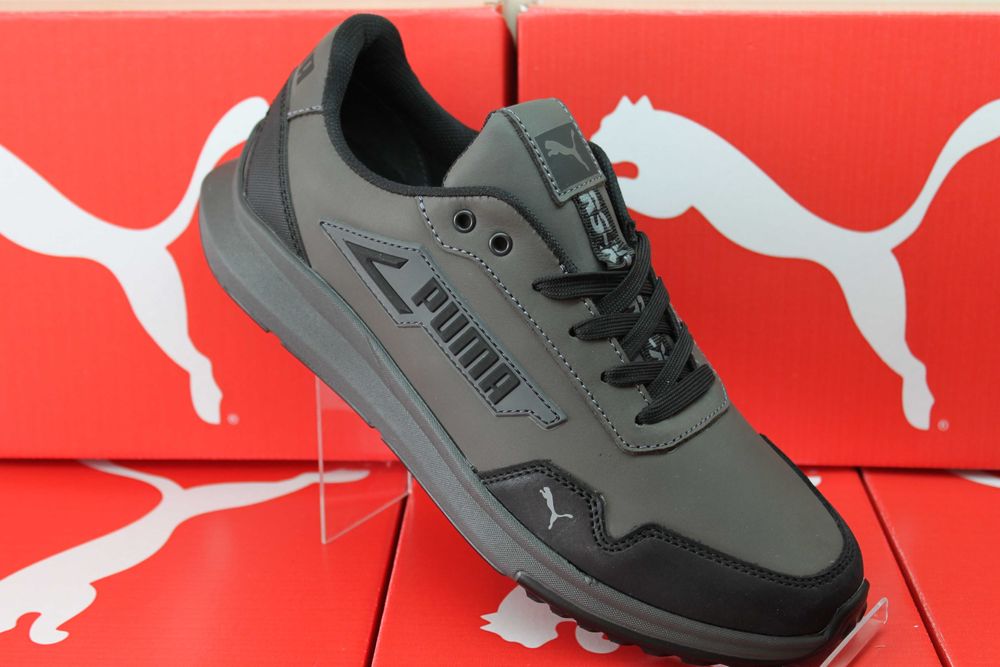 PUMA - кроссовки кеды кросівки из натуральной кожи (код:17-21сер/чер.)