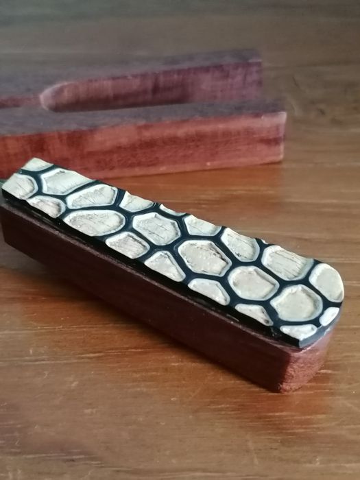 Abre cartas bronze e madeira