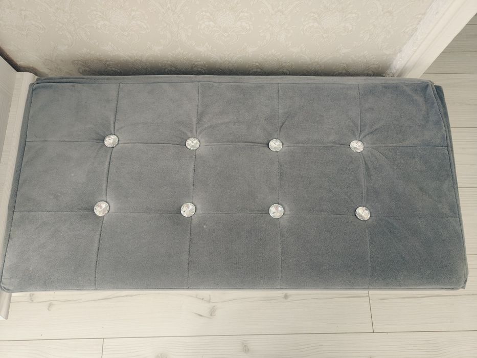 Pufa schowek diamenciki szary stylowy Glamour duży otwierana pikowana