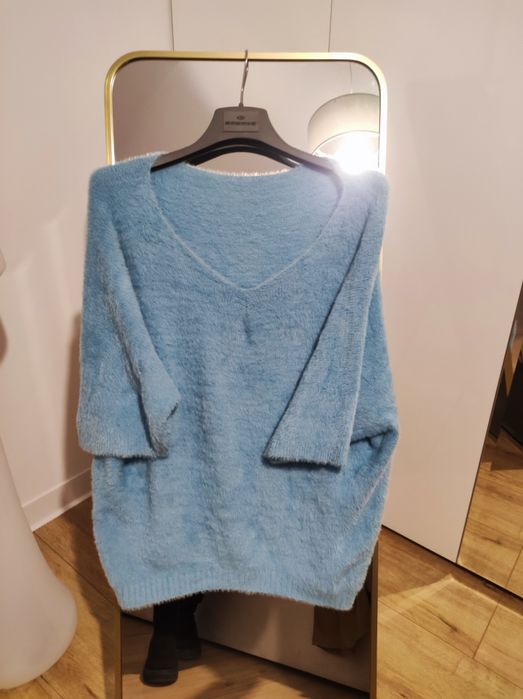 Sweter Ala alpaka błękitny