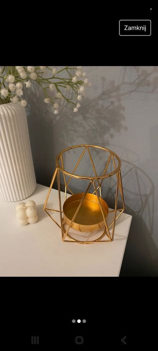 Świecznik geometryczny metalowy