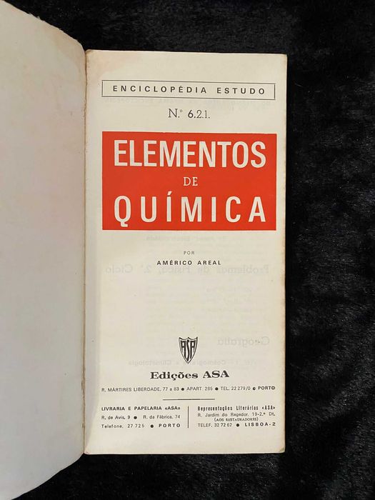 Elementos de Química - Américo Areal, Enciclopédia Estudo, Edições ASA Vintage
