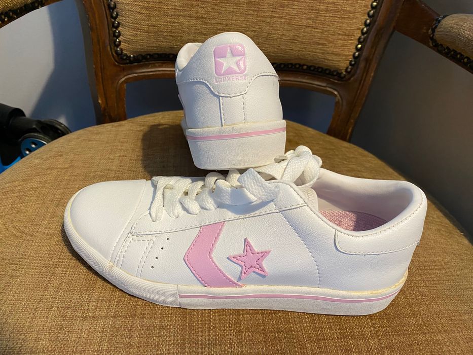 NOWE Converse biało różowe