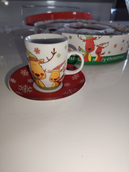 Jogo Chávenas cafe tema Natal