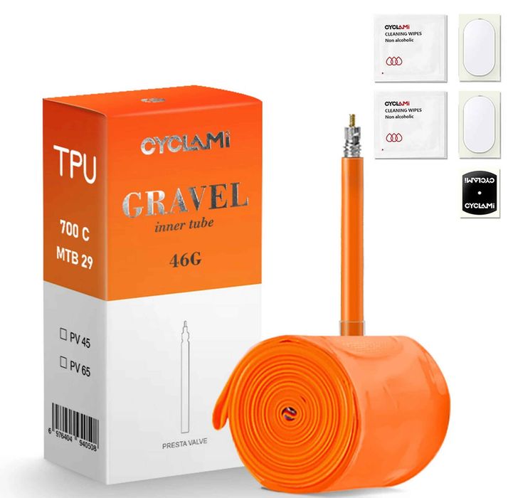 CYCLAMI Bardzo Lekka Detką TPU 46g GRAVEL  Presta 65mm 700x32-47c BOX