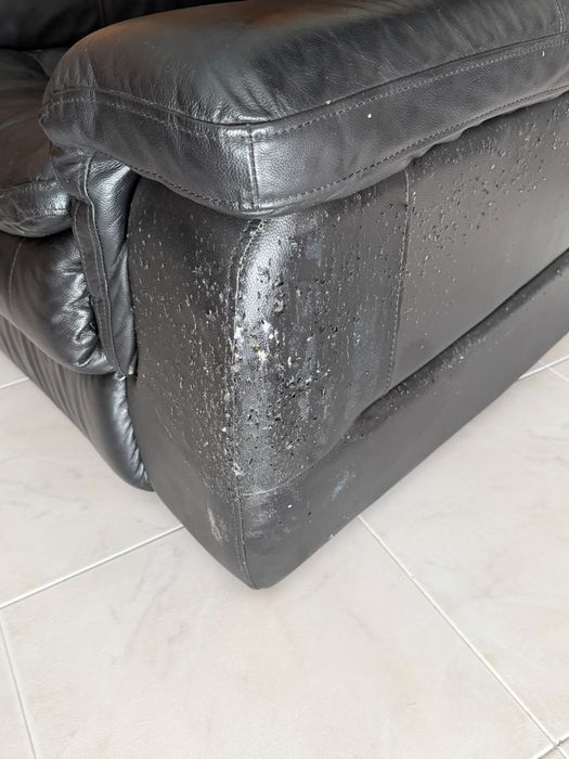 Conjunto de Sala: Sofá Modular em Pele + Poltrona Reclinável Relax
