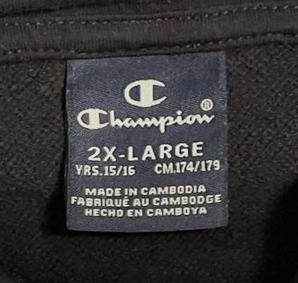 Bluza czarna z napisami - z kapturem - marki CHAMPION.