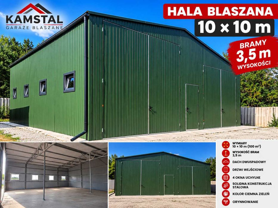 Hala Blaszana Wiata rolnicza Garaż Blaszane 10x10