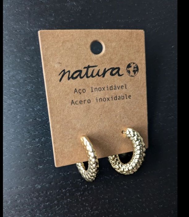 Brincos novos aço - Natura