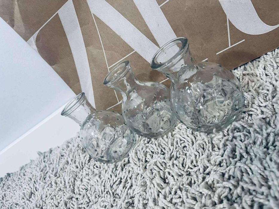 Piękne szklane wazony flakony dzbanki retro