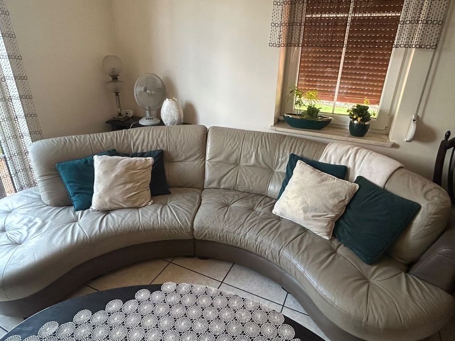 Sofa ze skóry,plus fotel do kompletu