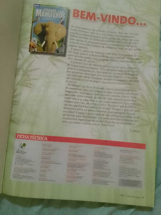 Livro/Revista "O Grande Livro dos Mamíferos" da BBC