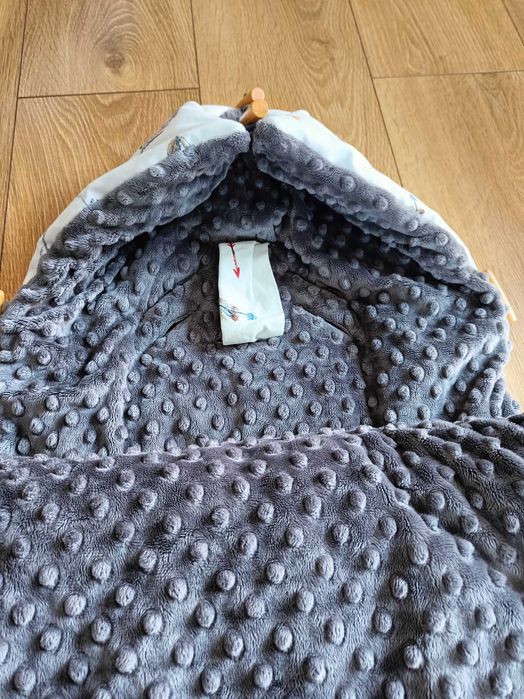 Zimowy śpiworek Lanila pure grey+ mufka