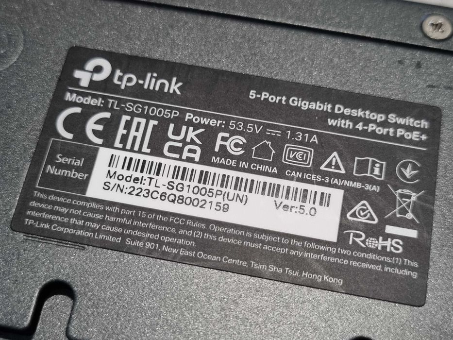 Switch TP-Link TL-SG1005P | 5 portów Gigabit | 4x PoE+