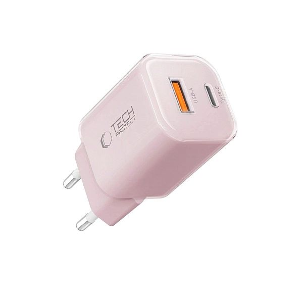Tech-Protect Ncm33W 2-Port Network Charger Pd33W/Qc3.0 Baby Pink