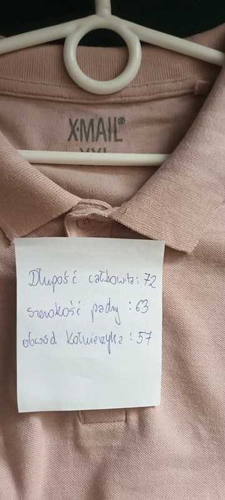 Koszulka męska polo pudrowy róż XXL