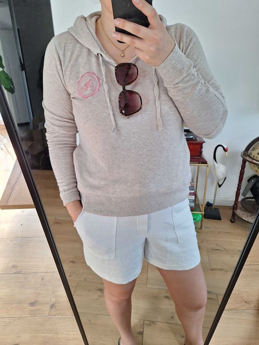 Bluza damska z kapturem beżowa wygodna Fishbone 38/M