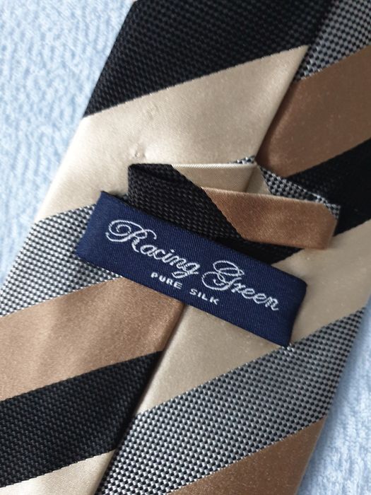 Jedwabny krawat Racing green