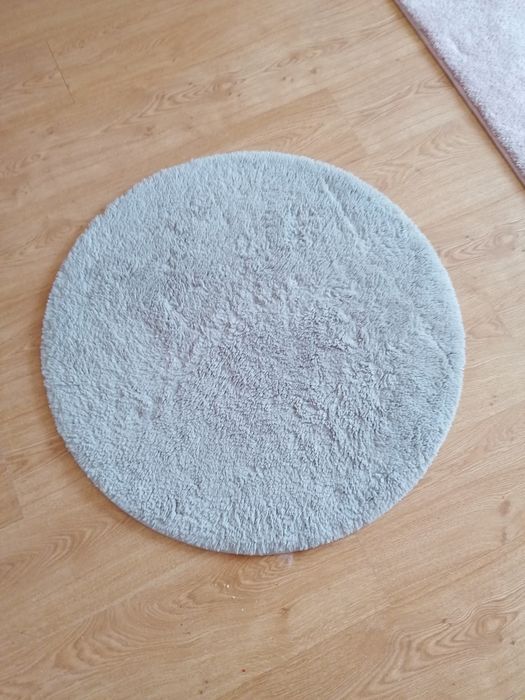 Dywan szary okrągły 80cm miekki