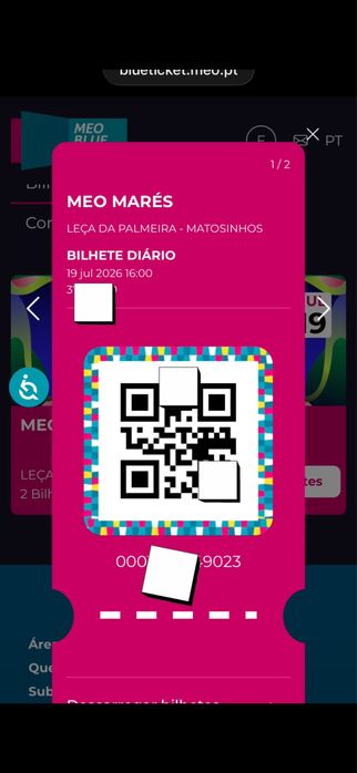 Bilhetes marés vivas dia 19